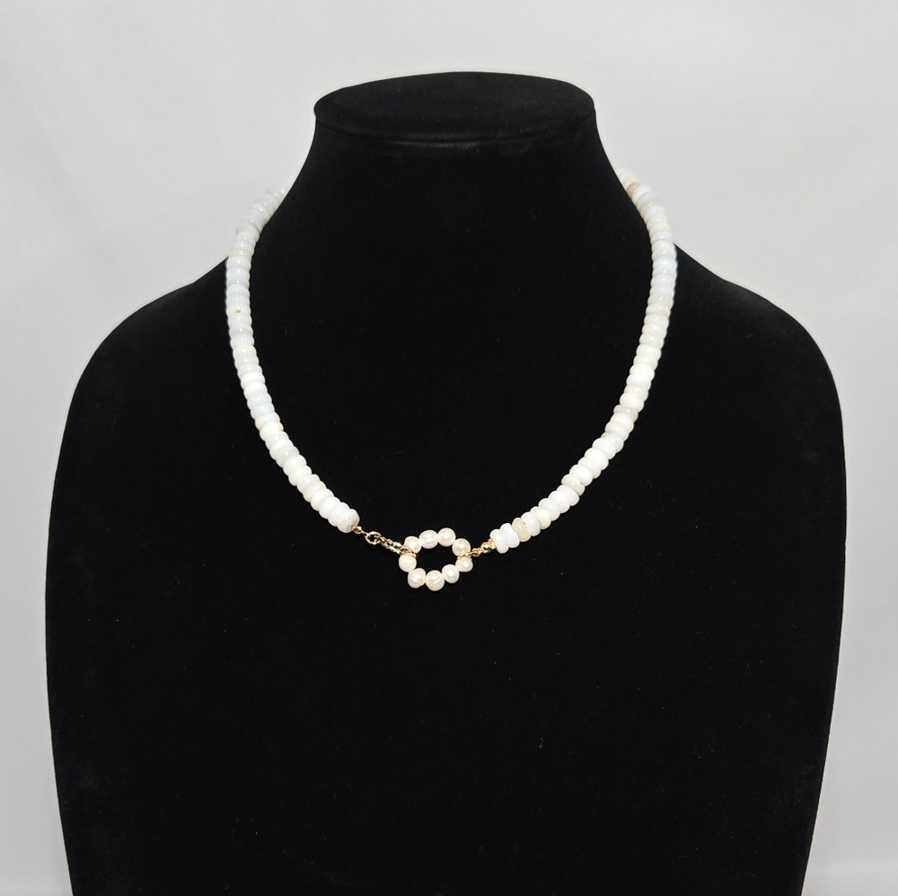 Jane Marie Mother Of Pearl Smooth Beaded Necklace #1057